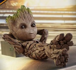 Groot relaxing Meme Template