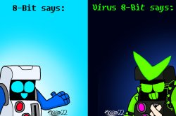 8-Bit says, and Virus 8-Bit says(Brawl Stars) Meme Template