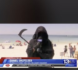 Grim Reaper at the Beach Meme Template