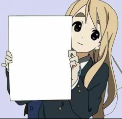 Anime girl with sign Meme Template