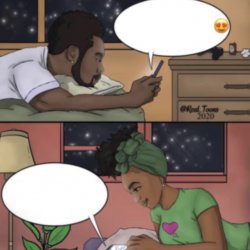 Black couple texting Meme Template