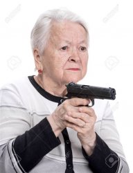 Grandma with gun Meme Template