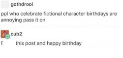 Celebrate Fictional Character Birthdays Meme Template