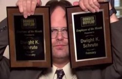 Dwight Schrute Two Plaques Meme Template