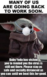 Baby Yoda's coronavirus message Meme Template