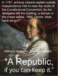 Ben Franklin Republic quote Meme Template