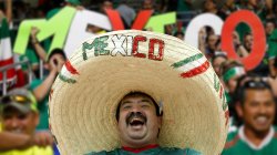 Fat Mexican wearing a Sombrero at World Cup Soccer Fan 2002 Meme Template