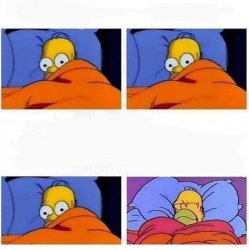 Homer cant sleep x4 Meme Template