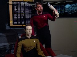 Riker holding Data's Arm Meme Template
