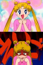Usagi Excited but on the downside Meme Template