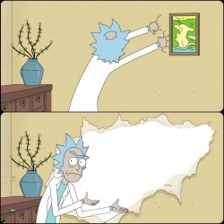 Rick ripping fourth wall Meme Template
