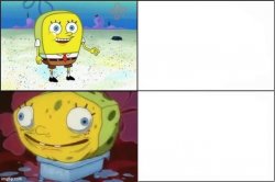 Weak vs. Inflated Spongebob Meme Template