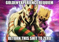 Golden Experience Requiem Meme Template