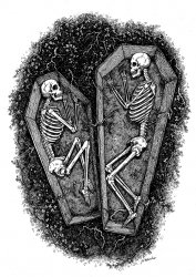 Two Skeletons Covid Meme Template