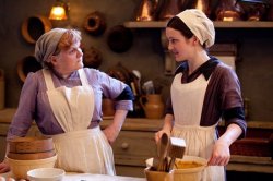 Mrs. Patmore arm akimbo and Daisy in Kitchen Meme Template