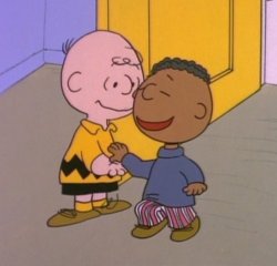 Charlie Brown and Franklin high five Meme Template