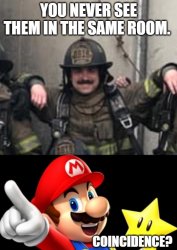 Fire fighter Mario Meme Template