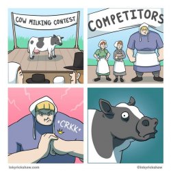 Cow milking competition Meme Template