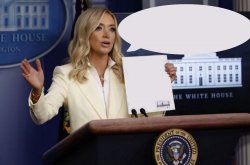 Blank "press secretary" page and word balloon. Meme Template