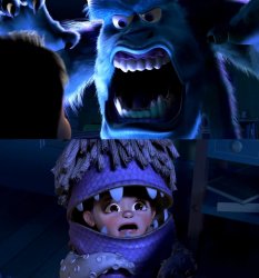 Sully scaring Boo Meme Template