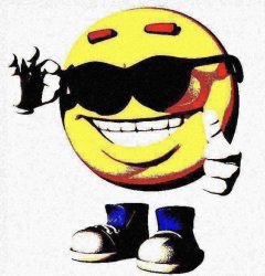 Sunglasses emoji deep fried Meme Template