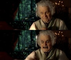 Bilbo scary face Meme Template