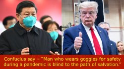 confucius say man who wears goggles for safety during a pandemic Meme Template