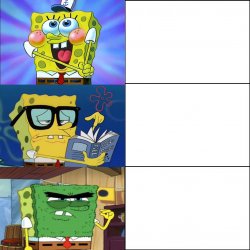 Dumb, Smart and Evil Spongebob Meme Template
