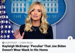 Kayleigh McEnany Special Needs Joe Biden Mask In House Meme Template