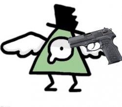 Winged Illuminati with a gun. Meme Template