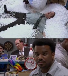 Dwight snow angel Meme Template