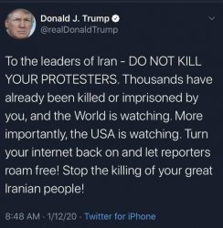 Donald Trump tweet Iran protests Meme Template