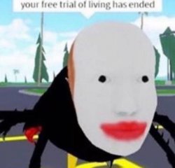 Your free trial of living has exeded Meme Template