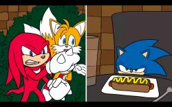 Knuckles yelling at Sonic Meme Template