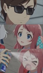 pepper spray girl anime Meme Template