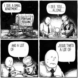 FORTUNE TELLER SAD FUTURE 4 PANEL Meme Template