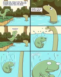 Dinosaur jumping into water Meme Template