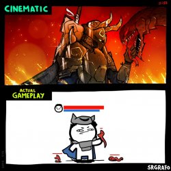 cinematic vs gameplay srgrafo Meme Template