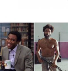 Childish Gambino then now Meme Template