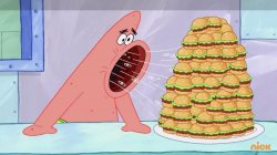 Patrick eating burgers spongebob Meme Template