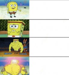 4 panel buff sponge bob Meme Template