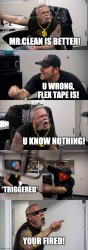 Mr.Clean vs Flex Tape Meme Template