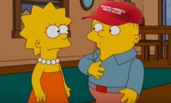 RALPH WIGGUM MAGA HAT WITH LISA Meme Template