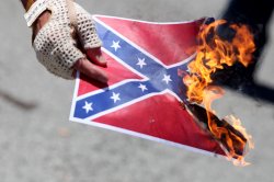 Confederate flag burning Meme Template