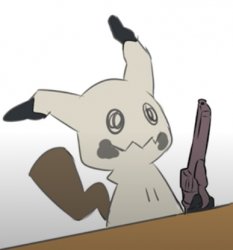 Mimikyu with a gun Meme Template