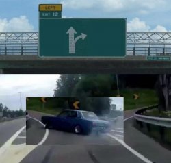 OH SHIT Wrong exit Meme Template