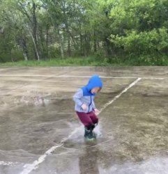 Rainy day puddle jumping Meme Template