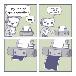 Trash printer Meme Template