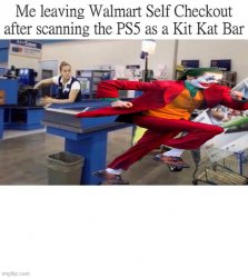 Walmart Self Checkout PS5 As Kit Kat Bar Meme Template