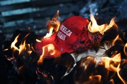 MAGA hat burn fire Meme Template